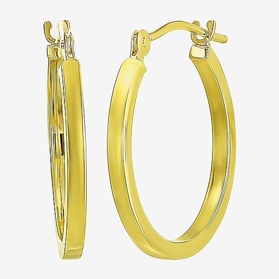Womens 10K Gold 18mm Round Hoop Earrings