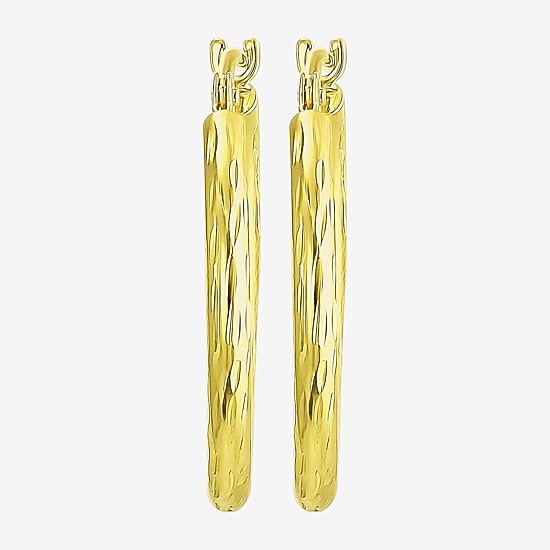 Womens 10K Gold 20mm Round Hoop Earrings