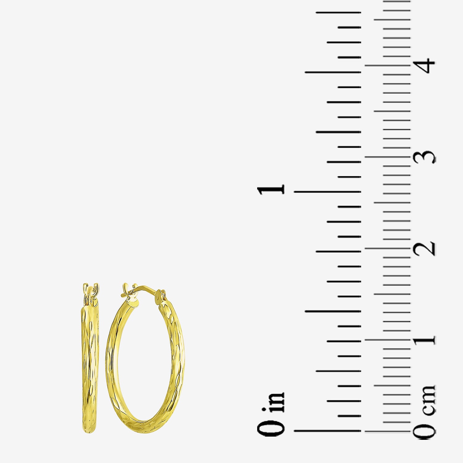 Womens 10K Gold 20mm Round Hoop Earrings