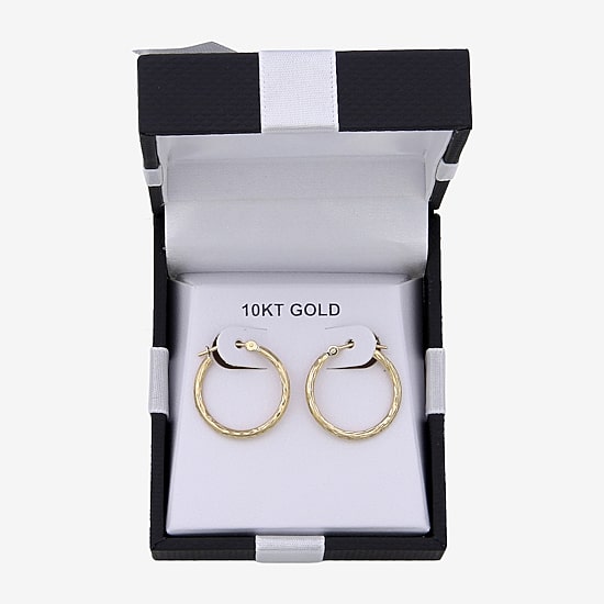 Womens 10K Gold 20mm Round Hoop Earrings