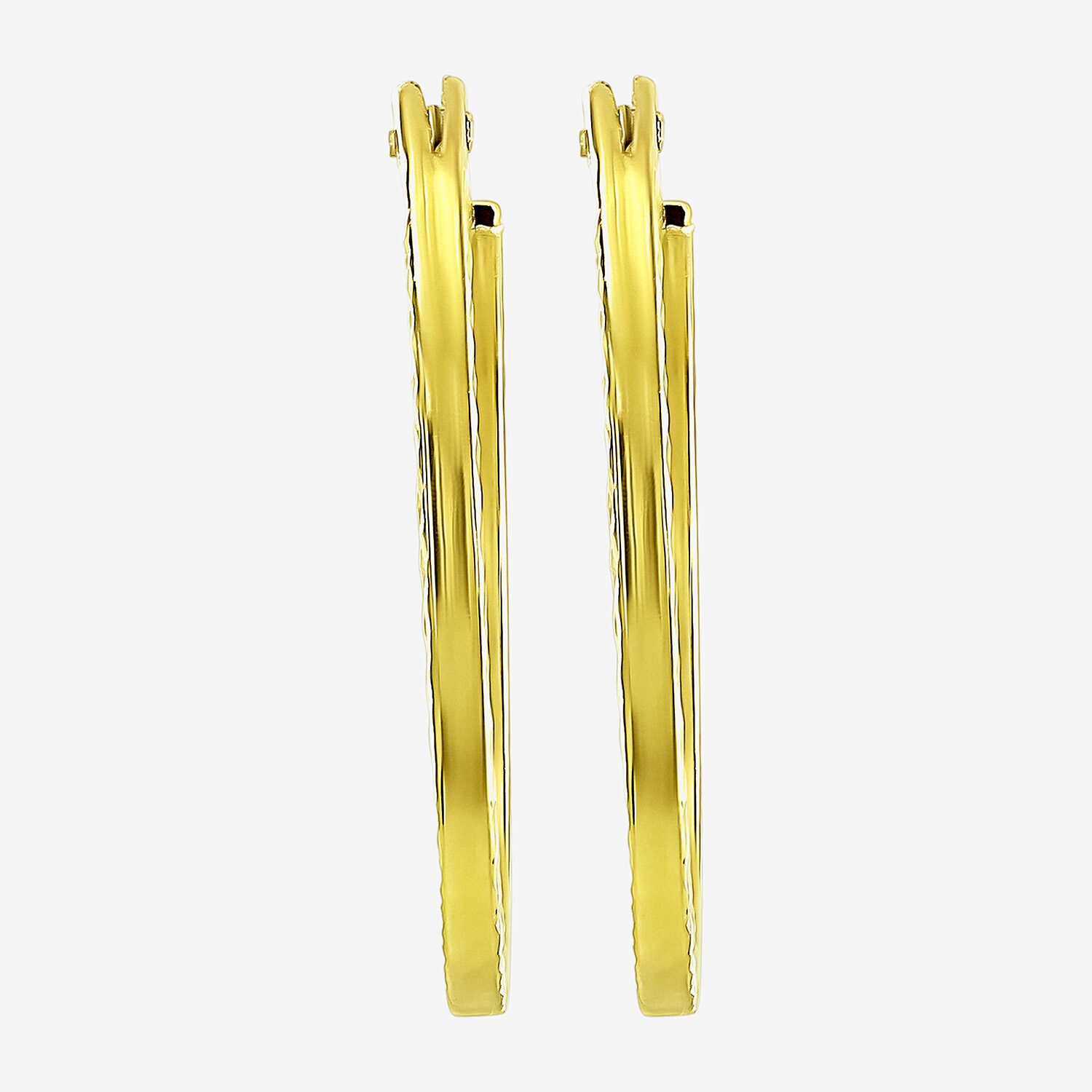 Womens 14K Gold 15mm Hoop Earrings