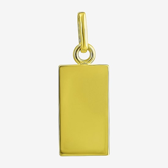 Unisex Adult 14K Gold Bar Pendant
