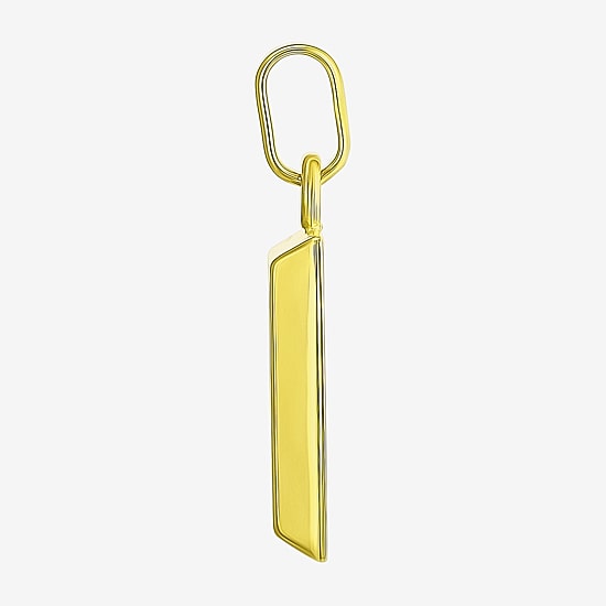 Unisex Adult 14K Gold Bar Pendant