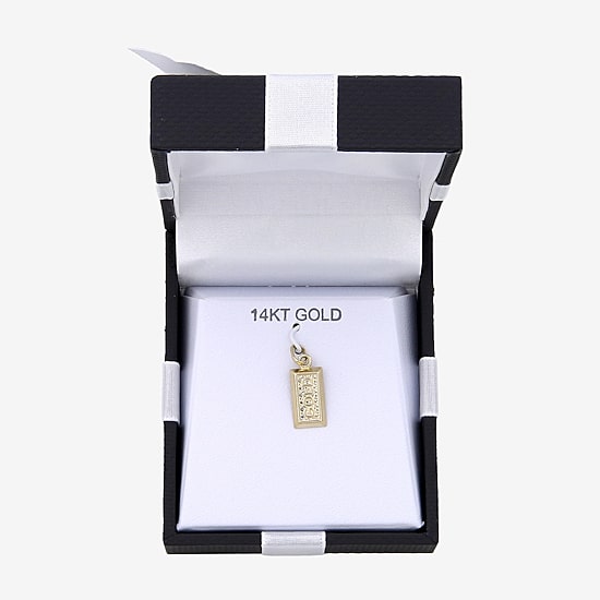 Unisex Adult 14K Gold Bar Pendant