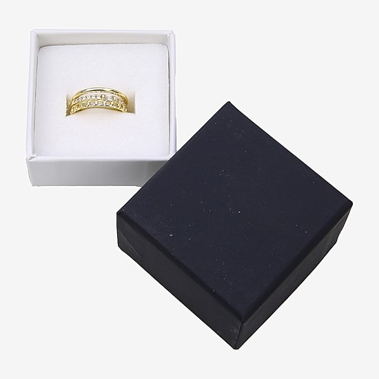 Silver Addiction Womens White Cubic Zirconia 14K Gold Over Silver Ring Set
