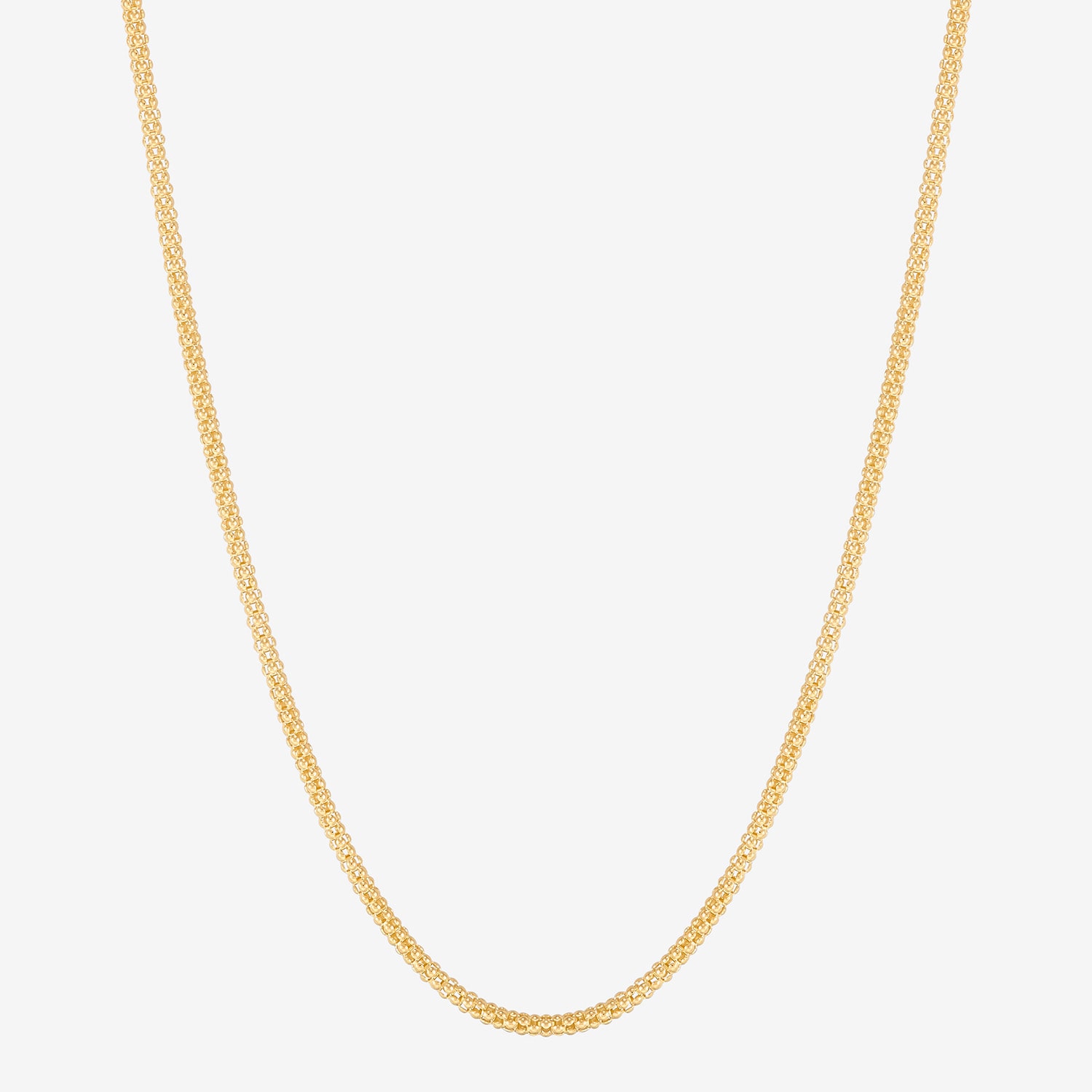 Made in Italy Womens 24K Gold Over Silver 24 Inch Popcorn Chain Necklace
