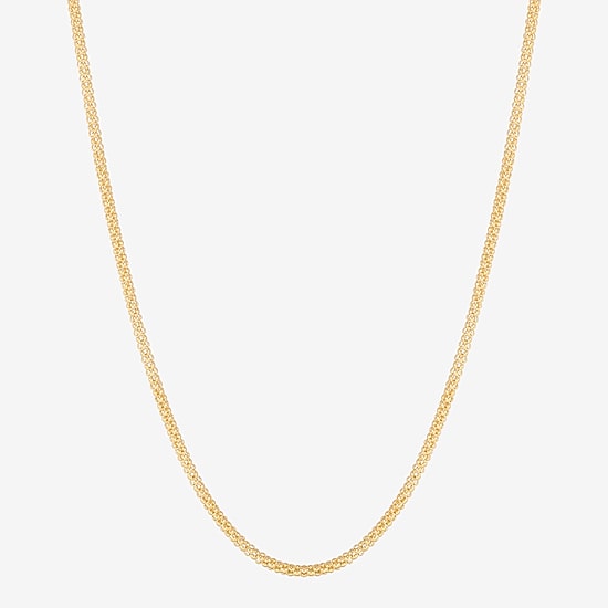 Made in Italy Womens 24K Gold Over Silver 24 Inch Popcorn Chain Necklace