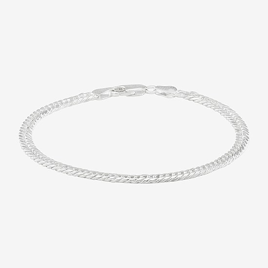 Made in Italy Womens Sterling Silver 7.5 Inch Solid Curb Chain Bracelet
