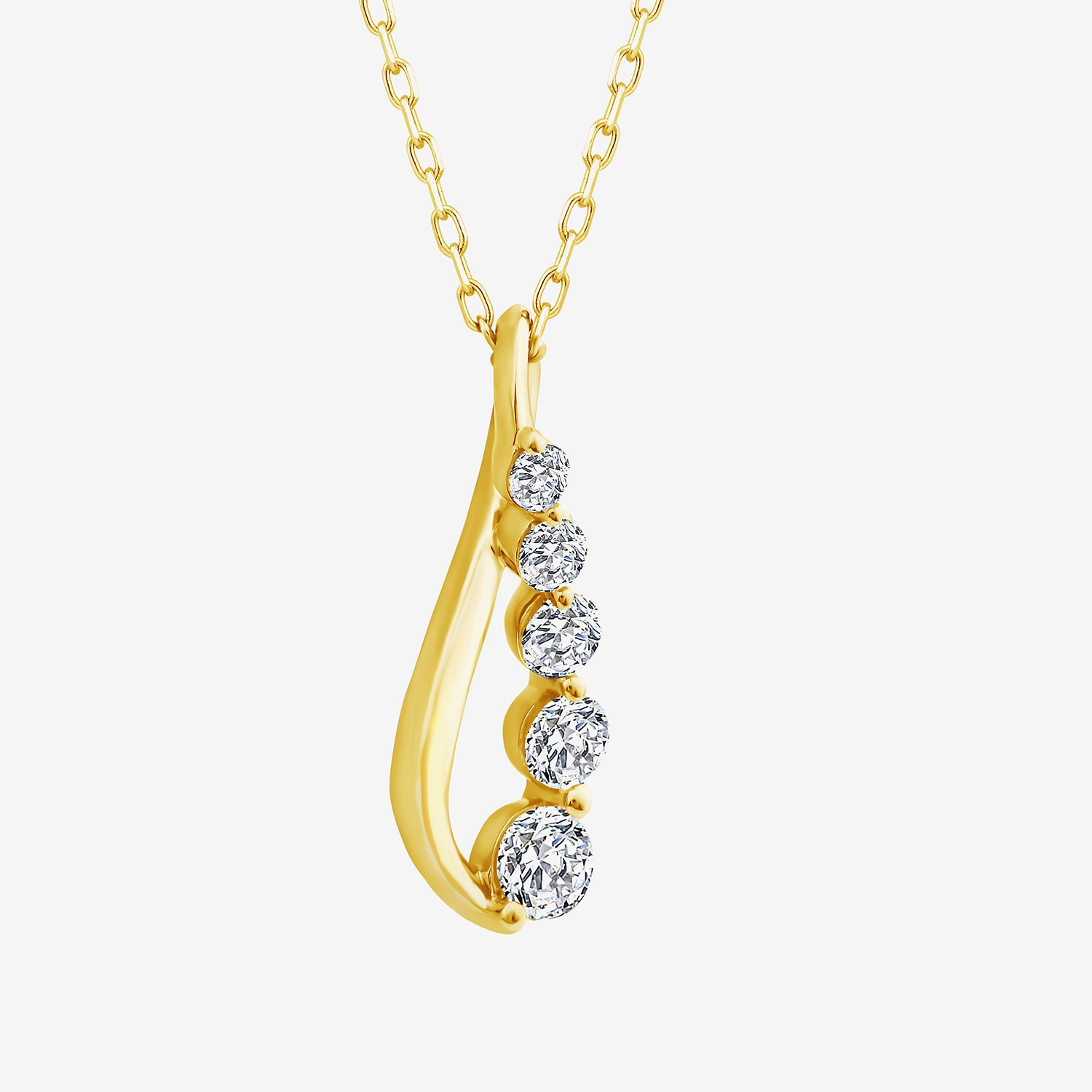 F / Si2) Womens 1/ CT. T.W. Lab Grown White Diamond 14K Gold Over Silver 18 Inch Pendant Necklace