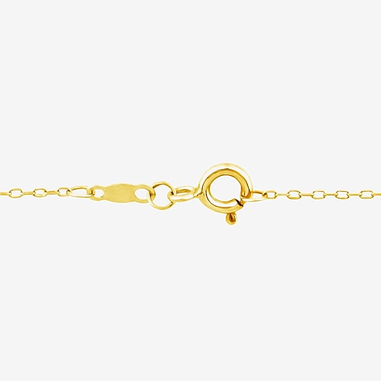 (F / Si2) Womens 1/10 CT. T.W. Lab Grown White Diamond 14K Gold Over Silver Heart 18 Inch Pendant Necklace