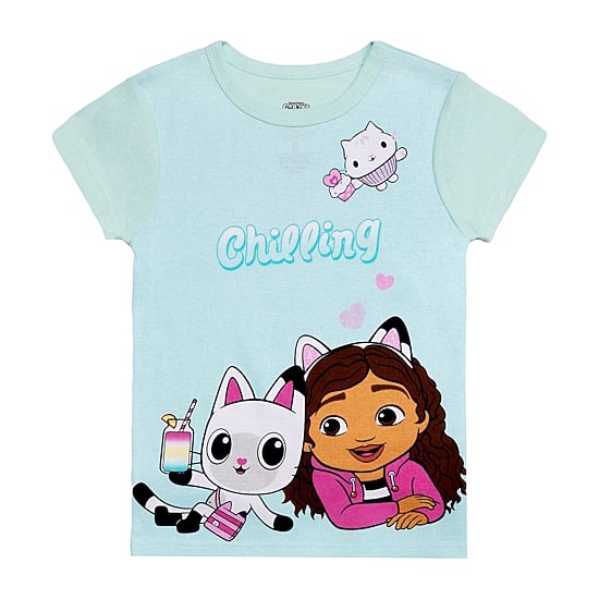 Little & Big Kid Girls Gabby's Dollhouse Crew Neck Short Sleeve 4-pc. Pajama Set