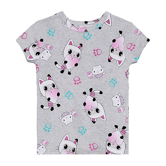 Little & Big Kid Girls Gabby's Dollhouse Crew Neck Short Sleeve 4-pc. Pajama Set