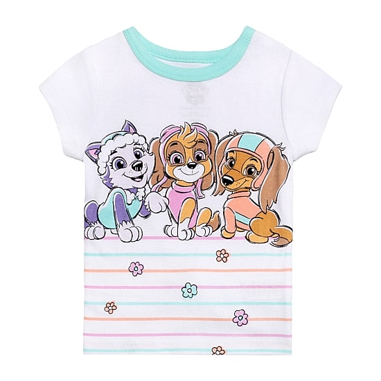 Toddler Girls Paw Patrol Crew Neck Short Sleeve 4-pc. Pajama Set