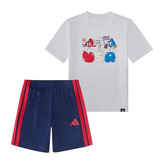adidas Toddler Boys Jersey 2-pc. Short Set