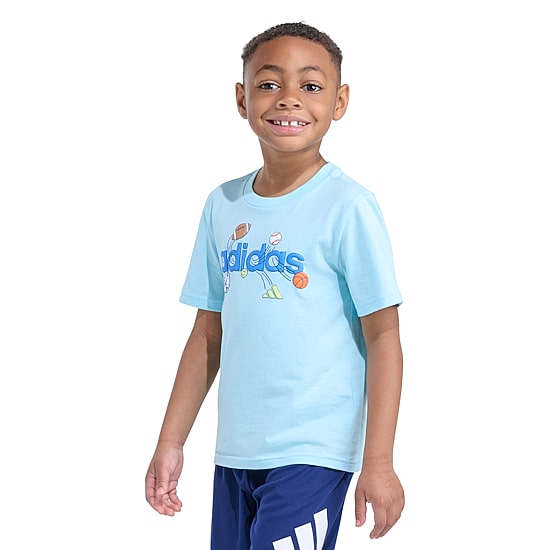 adidas Toddler Boys Crew Neck Short Sleeve Regular Fit Graphic T-Shirt