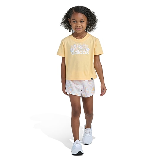 adidas Toddler Girls Jersey 2-pc. Short Set
