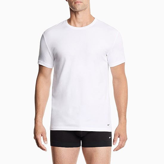 Nike All Day Cotton Stretch Mens 2 Pack Short Sleeve Crew Neck Moisture Wicking T-Shirt