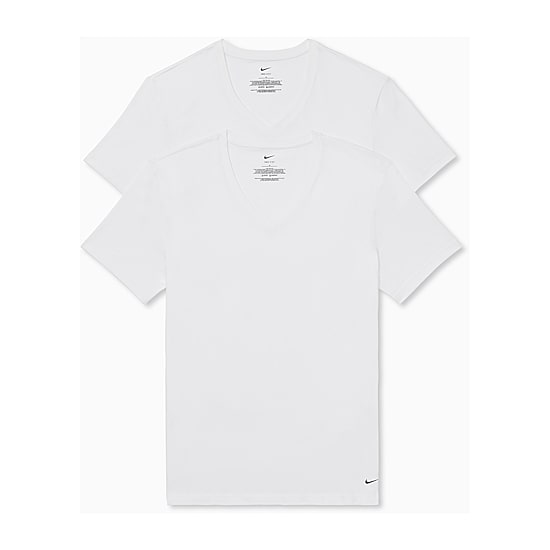 Nike All Day Cotton Stretch Mens 2 Pack Short Sleeve V Neck Moisture Wicking T-Shirt