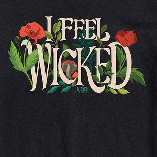 Mens Round Neck Short Sleeve Regular Fit Wicked Graphic T-Shirt