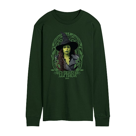 Mens Crew Neck Long Sleeve Regular Fit Wicked Graphic T-Shirt