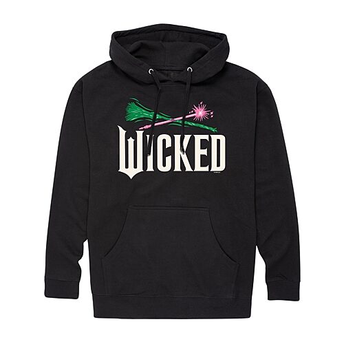 Airwaves Men's Wicked Part 2 Broom and Wand Logo Long-Sleeve Pull-On Hoodie - Black