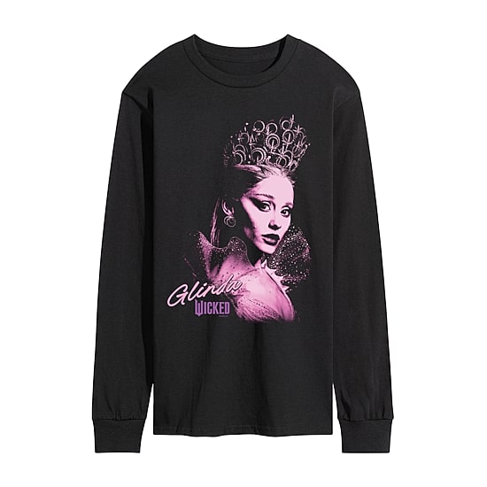 Mens Round Neck Long Sleeve Regular Fit Wicked Graphic T-Shirt