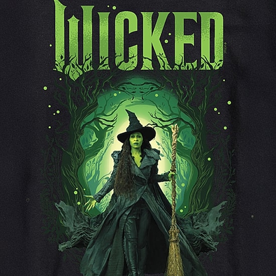 Mens Crew Neck Short Sleeve Regular Fit Wicked Graphic T-Shirt