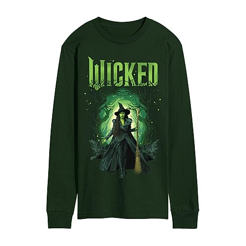Airwaves Men's Wicked Part 2 Elphaba Forest Graphic Print Long-Sleeve T-Shirt - Green
