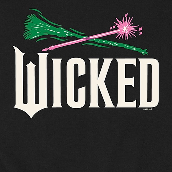 Mens Round Neck Long Sleeve Regular Fit Wicked Graphic T-Shirt