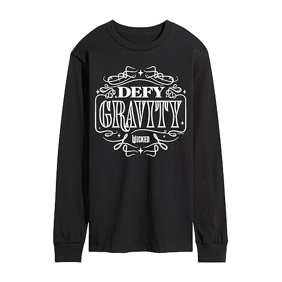 Mens Crew Neck Long Sleeve Regular Fit Wicked Graphic T-Shirt
