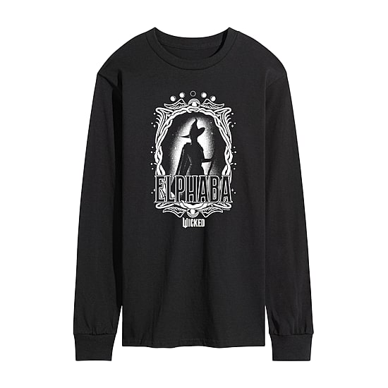 Mens Crew Neck Long Sleeve Regular Fit Wicked Graphic T-Shirt