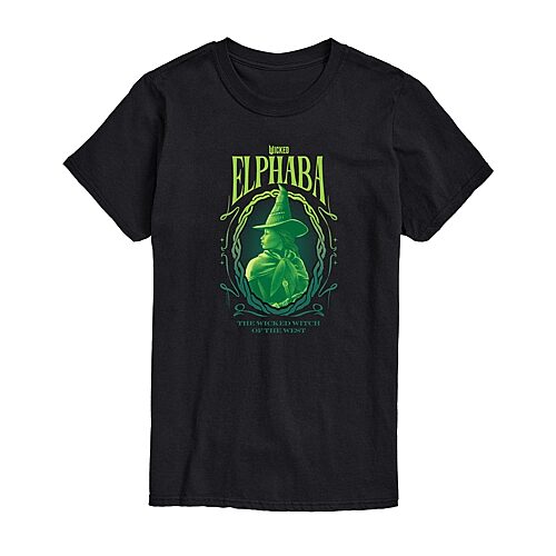 Mens Crew Neck Short Sleeve Regular Fit Wicked Graphic T-Shirt, Medium, Black