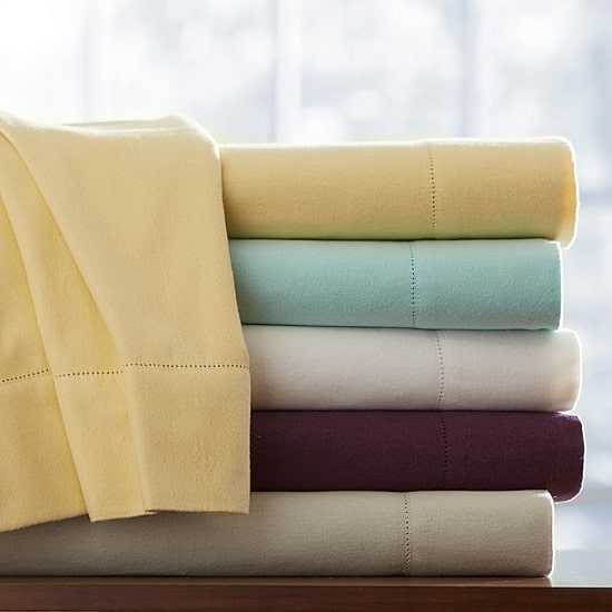 Pointehaven Cotton Heavy Weight 200 Gsm Printed Or Solid Flannel Sheet Set