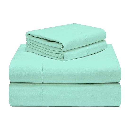 Pointehaven Cotton Soft Feel 190 Gsm Printed Or Solid Flannel Sheet Set