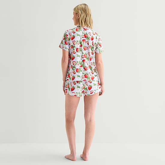 Arizona Body Womens Short Sleeve 2-pc. Juniors Pajama Set