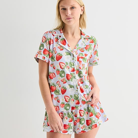 Arizona Body Womens Short Sleeve 2-pc. Juniors Pajama Set
