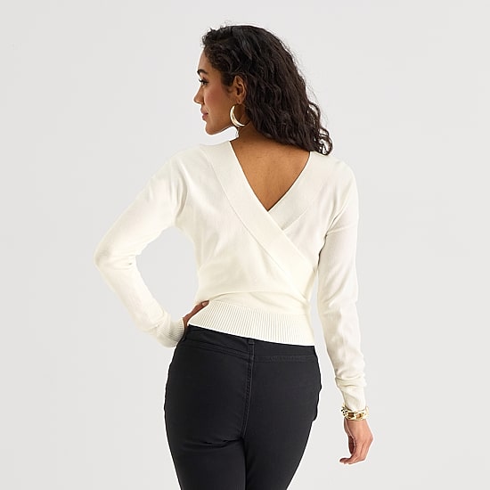 Bold Elements Womens V Neck Long Sleeve Pullover Sweater