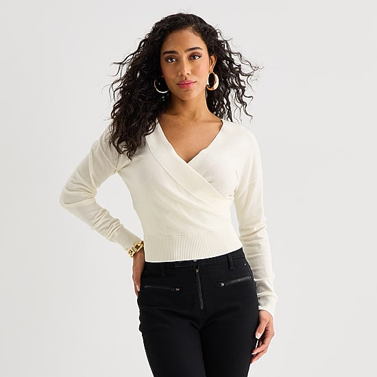Bold Elements Womens V Neck Long Sleeve Pullover Sweater