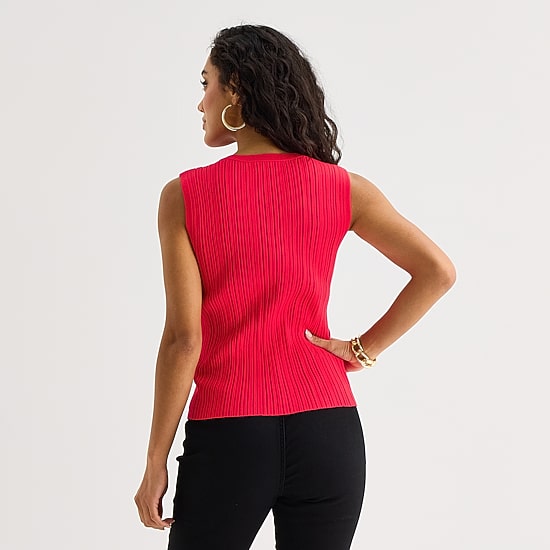 Bold Elements Womens Crew Neck Button Open Front Sweater Vest
