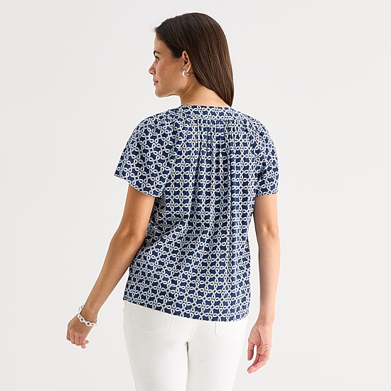 St. John's Bay Womens V Neck Short Sleeve Blouse
