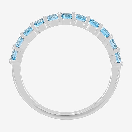 Limited Quantities! Womens 2.5MM Genuine Blue Topaz 14K Gold Band