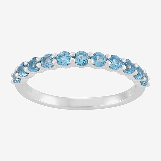 Limited Quantities! Womens 2.5MM Genuine Blue Topaz 14K Gold Band