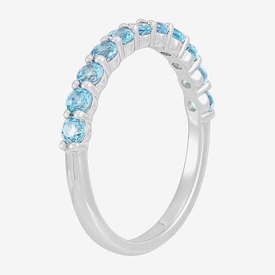 Limited Quantities! Womens 2.5MM Genuine Blue Topaz 14K Gold Band