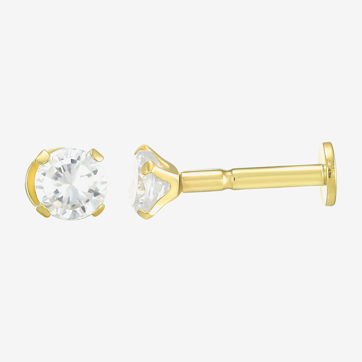 Gold Addiction Womens Cubic Zirconia 10K Gold 3-pc. Earring Set