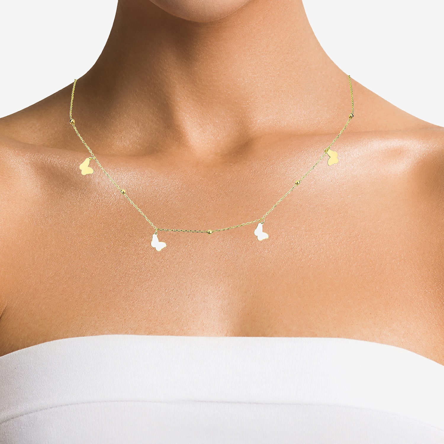 Gold Addiction Womens 10K Gold 16 Inch Cable Chain Necklace
