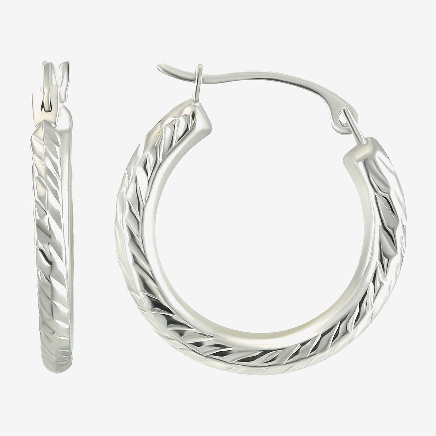 Womens 10K Gold 18mm Round Hoop Earrings