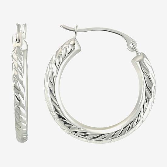 Womens 10K Gold 18mm Round Hoop Earrings