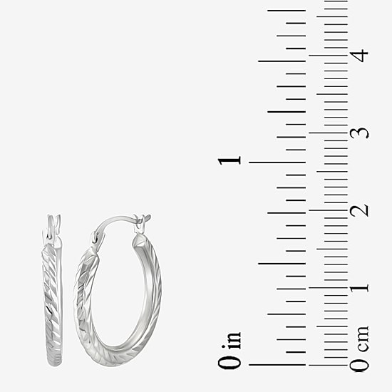 Womens 10K Gold 18mm Round Hoop Earrings
