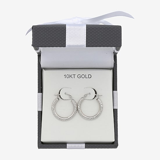 Womens 10K Gold 18mm Round Hoop Earrings
