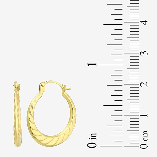 Womens 10K Gold 18mm Round Hoop Earrings